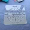 Clear Acrylic Sashiko Stencil, 12 x 12 cm, Traditional Flower