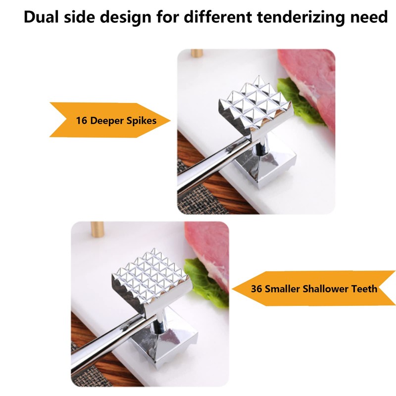 Meat Tenderizer Hammer,Double-Sided Heavyweight Mallet Kitchen Tool with Sturdy Grip