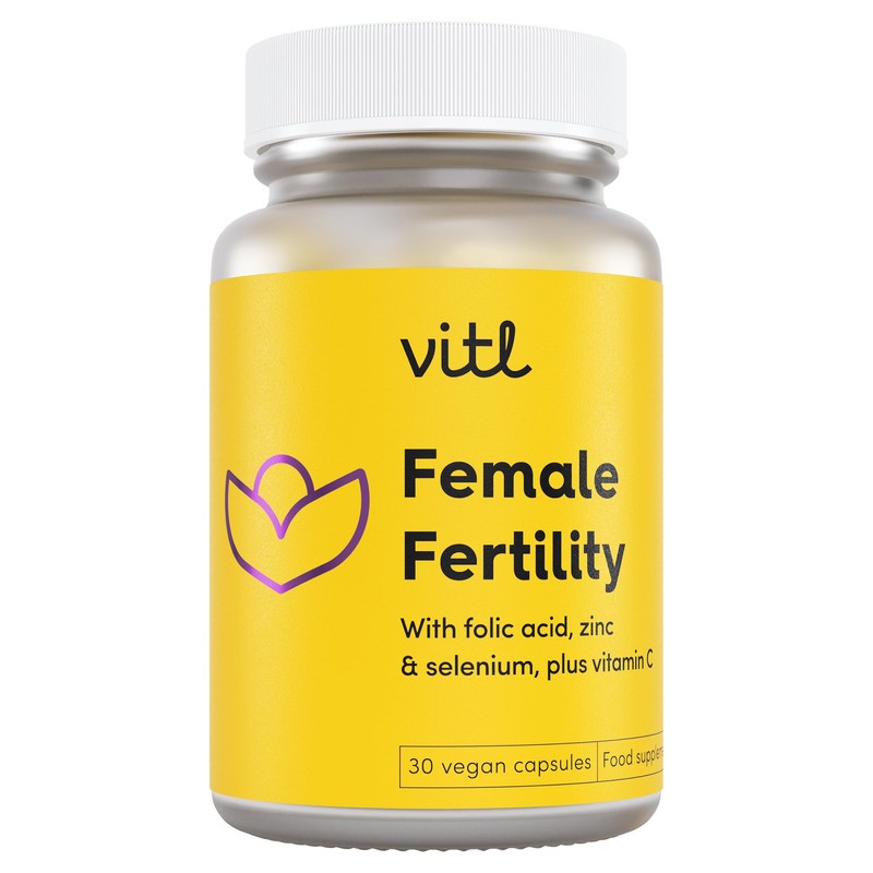 Vitl Female Fertility Supplement - 30 Vegan Capsules - Includes