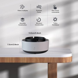 Multifunktionaler Rauchloser Aschenbecher mit Luftreiniger - 2 in 1 Elektronischer Luftreiniger Aschenbecher mit Filter, 360° Umgeben Intelligenter Aschenbecher für Innenbereich Zuhause, Bars, Auto