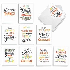 The Best Card Company - 20 Boxed Thank You Cards (4 x 5.12 Inch) - Assorted Stationery Set (10 Designs, 2 Each) - Words of Appreciation AM9633TYB-B2x10