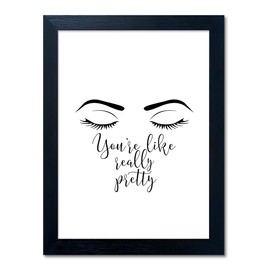 Back and White Makeup Room Wall Art Framed Woman Room Decor Eyelash Pictures Paintings for Girl's Bedroom Bathroom Wall Decor Beauty Salon Canvas Prints Fashion Girly Artwork