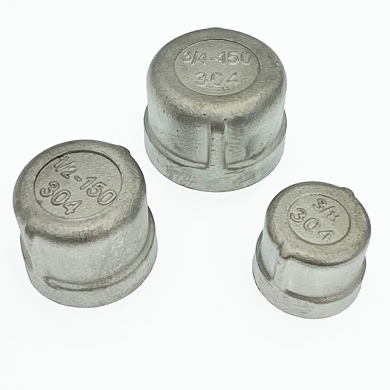 Nfomruyy 304 Stainless Steel Pipe Cap 1/2"NPT Thread, 0.25 Inch