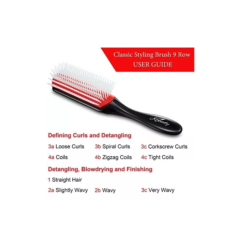 Ktkudy Cepillo Para Cabello Rizado Cepillo Para Peinar 9 Filas