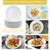 8 Pack Ceramic Dessert Plates, 6 Inch, Round, White
