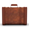 uxcell 2Pcs Brown Leather, Metal Luggage Handle, Vintage Suitcase Replacement