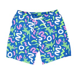 Tipsy Elves Traje de baño - Traje de baño clásico y elástico con entrepierna de 7 pulgadas para hombre con forro de malla, Stretch Gator Rager (azul), Medium