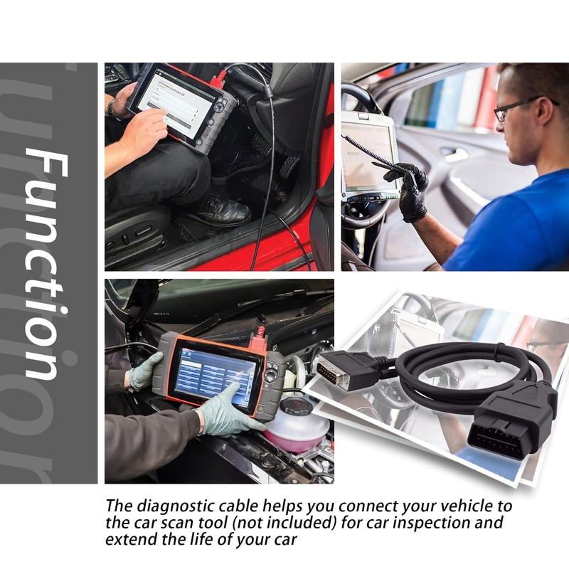 XTPTFABS OBD2 OBDII Cable Fits for Cen Tech Code Reader