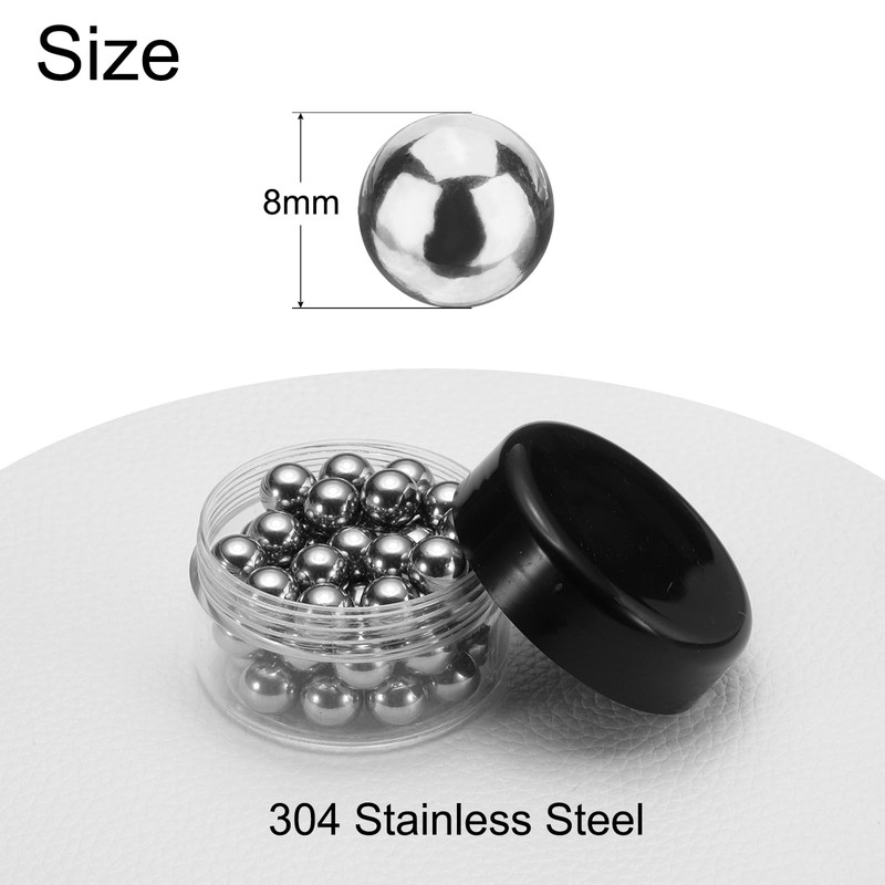 sourcing map 50 Pcs 8 mm Bearing Balls 304 Stainless