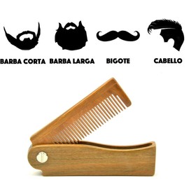 CARAVIAN – Peine Plegable de Bambú Para Hombres y Mujeres, Mango y Dientes Hecho 100% de Bambu Ecologico, Pequeño Peine de Viaje de Bolsillo, Natural Hair Comb for Men & Women