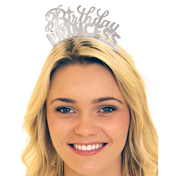 Birthday Princess Silver Headband - Birthday Tiara - Accossory & Gift HdBd(Bday Prncs) Slv