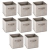mDesign Small Fabric Collapsible Organizer Cube Bin Box with Front