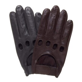 Pratt and Hart Downshift Men's Leather Driving Gloves with Adjustable Strap Size XL Black