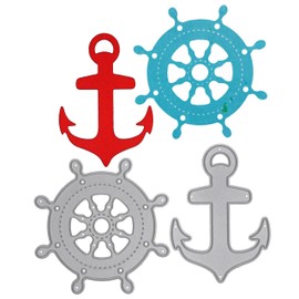 Maritime Themed Ships Wheel & Anchor Metal Cutting Dies, Cutting Stencil, Paper Crafts, Scrapbooking, D9