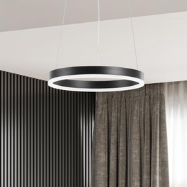 STARRYOL Modern Pendant Light, LED Pendant Light, Ceiling Light, 20 W for Living Room, Dining Room, Bedroom, Black