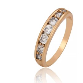 Dtup Anillo De Compromiso Chapado En Oro De 18k Churumbela Gruesa