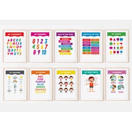 Traceease 10 Educational Posters for Classroom Decor & Kindergarten Homeschool Supplies Baby