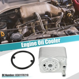X AUTOHAUX Car Engine Oil Cooler Housing with Gasket Assembly for Volkswagen Passat Jetta Golf Eos Touareg Beetle R32 SportWagen 038117021B