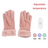 Pink USB Heating Gloves Hand Warmer Touch Screen Design Adjustable