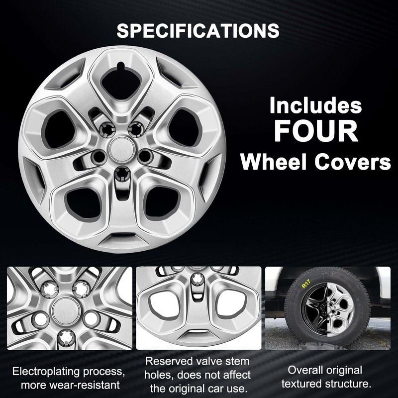 WEISIGAO Wheel Hubcaps Compatible with Ford Fusion 2010 2011 2012