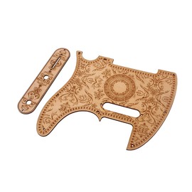 ROZILO 8 Hole Tele Maple Guitar Pickguard Wood Scrach Plate with Maple Control Plate Screws for American/Mexican Telecaster