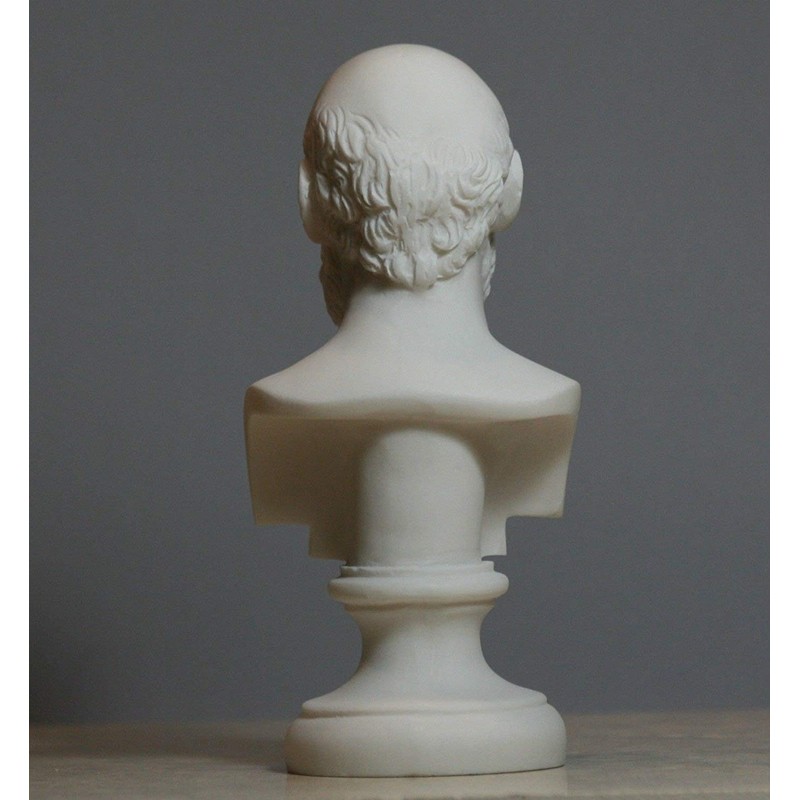 Artist Unknown Greek Philosopher Socrates Alabaster Bust Head Statue Sculpture