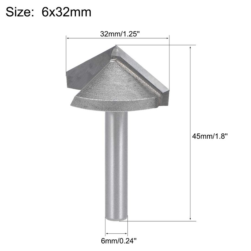 sourcing map 120 Degree V Groove Cutter 32mm Diameter with