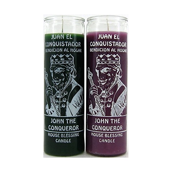 Indio 7 Day Glass Candle John The Conqueror House Blessing - Purple