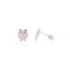 14k Solid Yellow or White Gold Owl Screw Back Stud