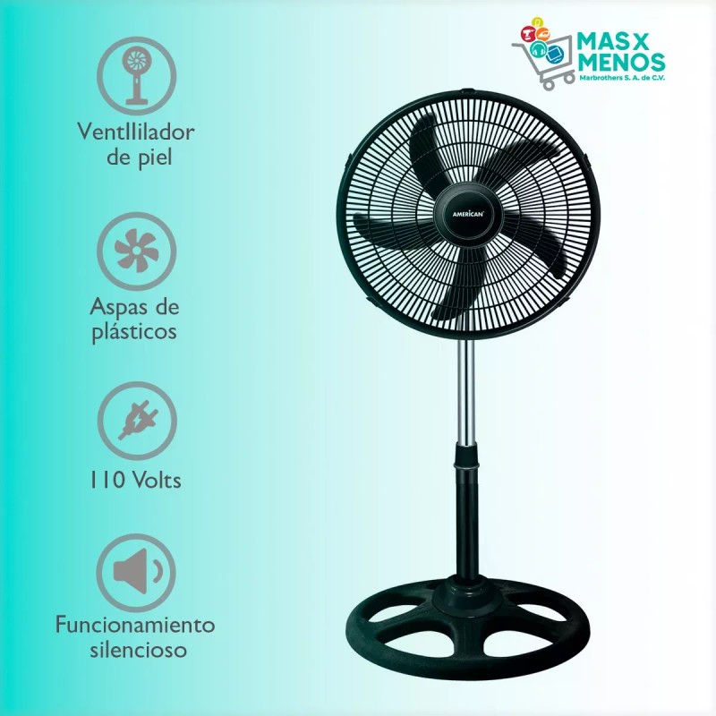 American Ventilador Pedestal American 7418 18 Pul 5 Aspas 3