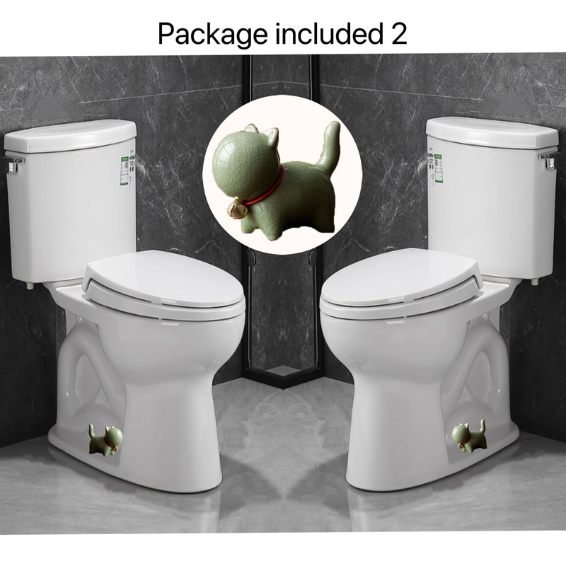 2 Pcs Cat Ceramic Covers, Cute Animal Ceramic Toilet Bolt