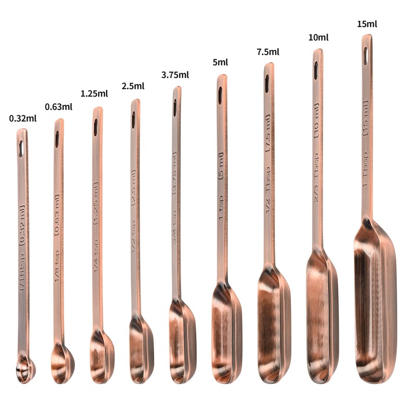 Nstezrne Copper Measuring Cups and Spoons Set 17 for Dry