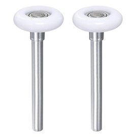 sourcing map Pack of 2 Garage Door Rollers, 2 Inch Nylon Roller for 2 Inch Garage Railway, 4.25 Inch Handle, 11 Ball Bearings, for Commercial and Private Garage Doors, White