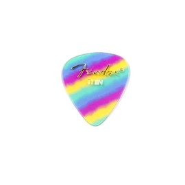Fender Graphic Guitar Picks 351 Shape, Guitar Accessories, Rainbow, Thin, 12-Pack