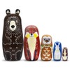 ELUTONG Traditional Russian Nesting Dolls - Wooden Bear Matryoshka Nested