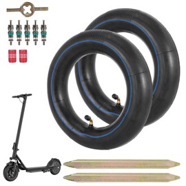 80/65-6 Heavy Duty Scooter Inner Tube (2-Pack), Thickened 10 Inch 255x80 10x2.50 10x3.0 Electric Scooter Tube with Tire Levers & Valve Kit