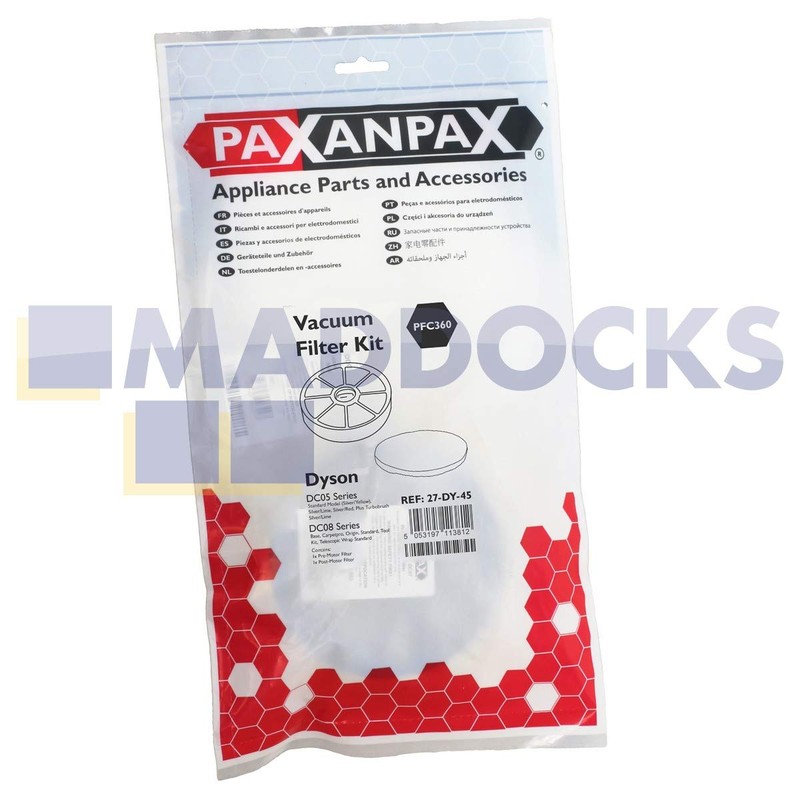 Paxanpax PFC360, Compatible Twin Pack Filter Set Dyson DC05/08 Pack