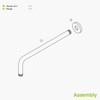 Naiture L Shaped, Corner Shower Head Extension Arm with Flange,