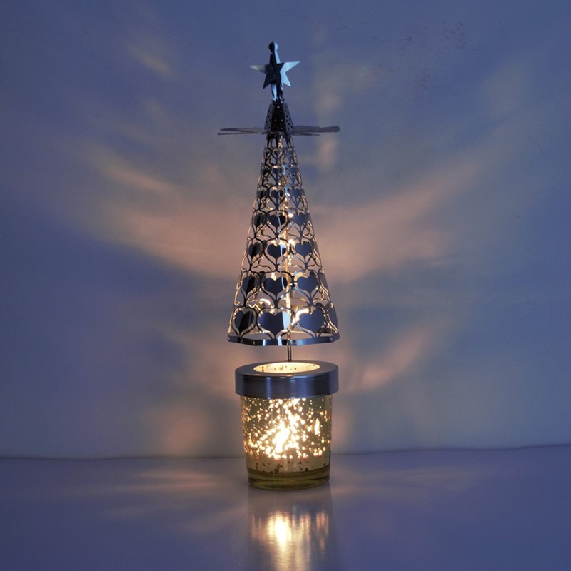 Christmas Aromatherapy Candle Hot Tree Revolving Candle Holder Walking Light