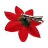 6 Poinsettia Clips for Christmas Tree & Wreath, Flocked Red