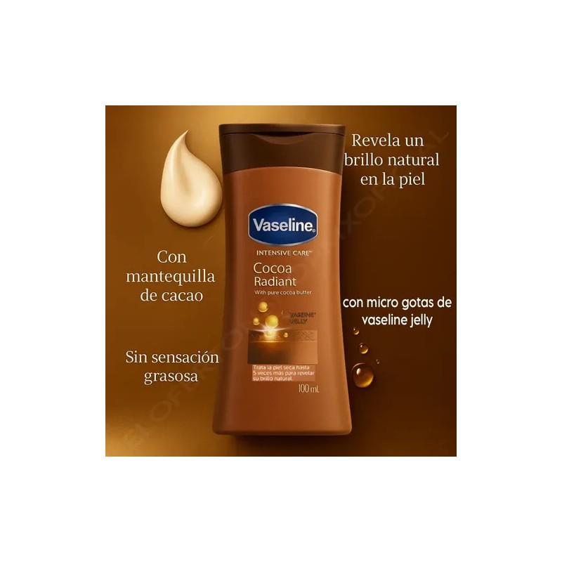 Crema Corporal Hidratante Vaseline Cocoa Radiant 100ml