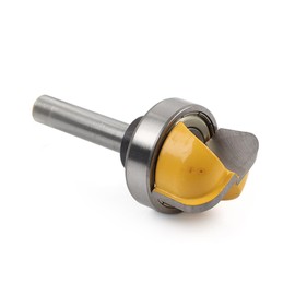 Liru 8mm Shank Cutter Router Bit Bowl & Tray Cutting Diameter 1-1/8" Round Nose Cove Core Box Woodworking Tool 1Pc Yellow & Silver Carbide
