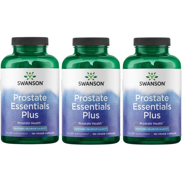 Swanson Prostate Plus - Natural Supplement for Men Promoting Healthy Urinary Tract Flow & Frequency - Supporting Overall Prostate Health - (180 Veggie Capsules) 3 Pack