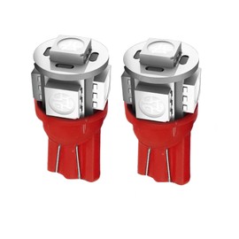 Lyxheth 2PCS 194 LED Bulb, License Plate Light Bulbs, 168 2825 W5W T10 Wedge LED Replacement Bulbs, 12V 5SMD 5050 Bright LEDs Tag Lights for Car Interior Dome Map Door Courtesy Lights Lamp (Red)