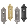 Beautiful door trim escutcheon plate with hub and keyhole Brushed