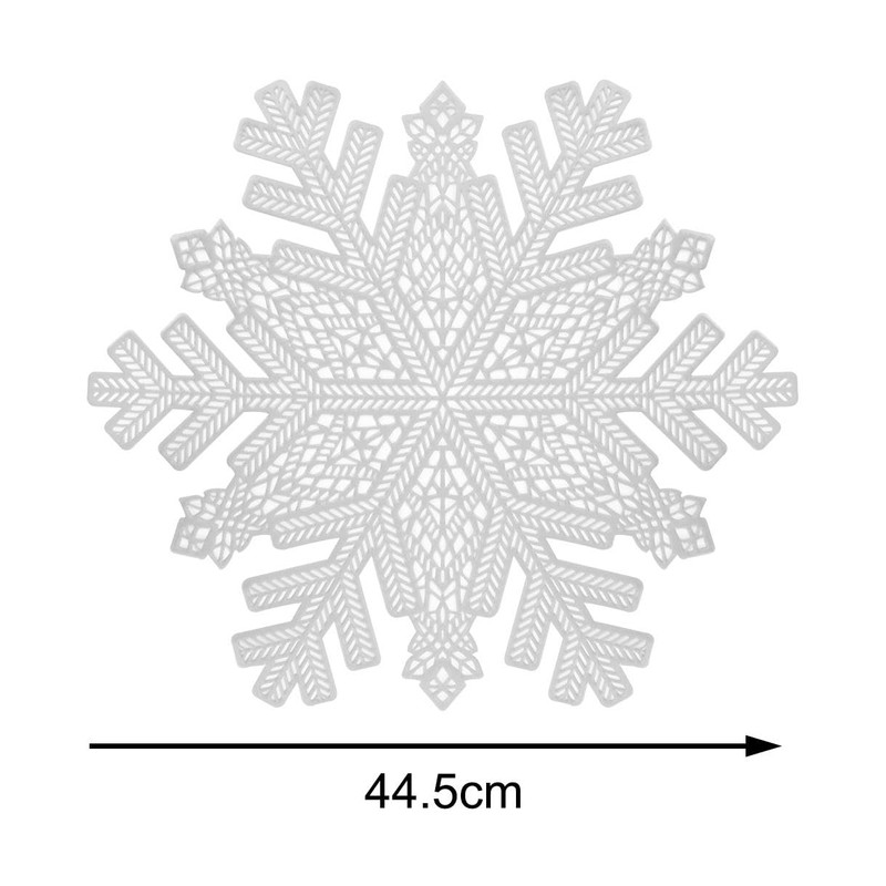 YöL Set Of 6 Silver Snowflake Placemats PVC Christmas Table