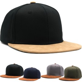 BBERIZOS Gorra para Hombre Visera Plana Cerrada de Beisbol Ajustable Deportes Aire Libre con Diseño Liso, Snapback, Cachucha de Sol, Regalo para Hombre, Accesorio Moda, (Poliéster, Negro-Kaki)