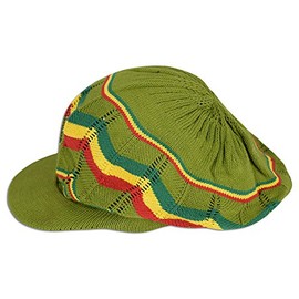 Rasta Hat Jamaica Marley Reggae Cap Rastafari Dreadlocks Tam Roots Cotton Africa (Red)
