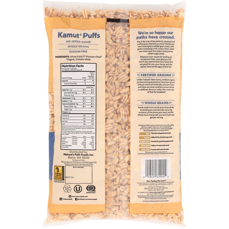 Nature's Path Organic Kamut Puffs Cereal - Case of 12