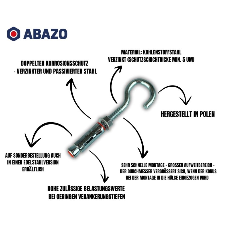 ABAZO Set of Heavy Duty Anchors Heavy Duty Dowels Wedge